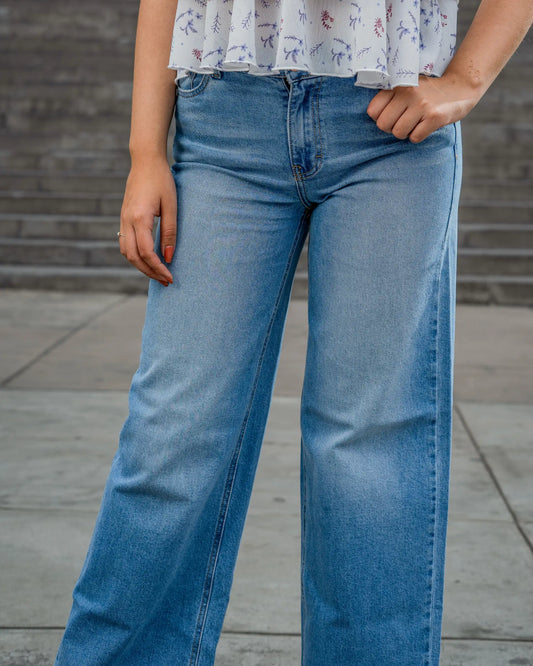 Wide leg jean - half-chair